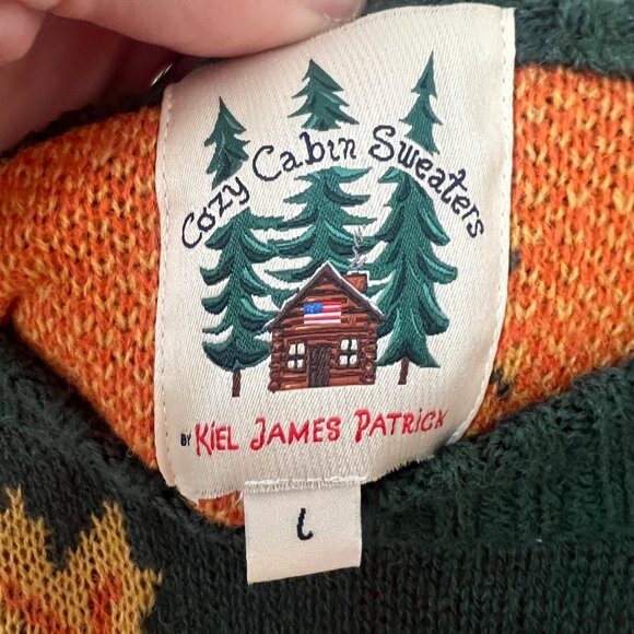 Cozy Cabin Sweaters by Kiel James Patrick Big Cozy Fall Leaf Sweater Size Large - Picture 5 of 8